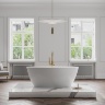 Bañera de piedra artificial Omnires Siena 160x80 rectangular blanca (SIENAWWBP)