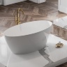 Bañera de piedra artificial Omnires Siena 160x80 rectangular blanca (SIENAWWBP)