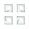 Cabina de ducha Omnires Bronx 100x80cm cristal de seguridad, cromo (BR1080CRTR)