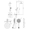 Omnires Y gold shower system with thermostatic mixer and shower (Y1244LUXLGL)