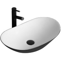 Lavabo Rea Royal 36x62,5 blanco y negro (REA-U6600)