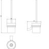 Toilet brush Omnires Saco chrome (SA54620CR)
