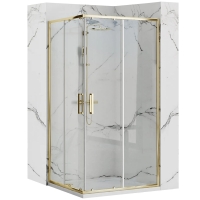Cabina de ducha Rea Punto 80x100 cristal transparente, dorado (REA-K6442)