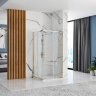 shower cabin Rea Punto 80x100 transparent glass, gold (REA-K6442)