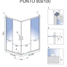 shower cabin Rea Punto 80x100 transparent glass, gold (REA-K6442)
