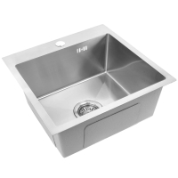 Fregadero de cocina Rea Leo 40x45 con sifón, níquel cepillado (ZLE-06000)