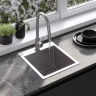 Fregadero de cocina Rea Leo 40x45 con sifón, níquel cepillado (ZLE-06000)