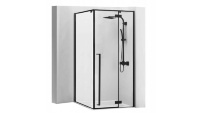 Cabina de ducha Rea Fargo 90x120 cristal de seguridad negro transparente (REA-K3214)