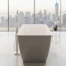 Bañera de piedra artificial Omnires Parma 159x70 rectangular gris (PARMAWWBSP)