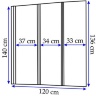 shower curtain Rea Agat 120x140 transparent glass (REA-W0301)