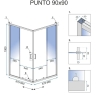 Cabina de ducha Rea Punto 90x90 cristal transparente, dorado (REA-K6440)