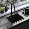 kitchen sink Rea Leo 50x45 with siphon, black (ZLE-06005)