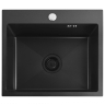 kitchen sink Rea Leo 50x45 with siphon, black (ZLE-06005)