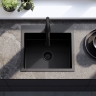 kitchen sink Rea Leo 50x45 with siphon, black (ZLE-06005)