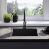 kitchen sink Rea Leo 50x45 with siphon, black (ZLE-06005)