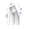 Rea Slim N 190 extension profile for cabins/doors, chrome (REA-K7512)
