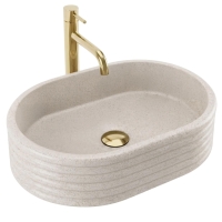 умывальник Rea Nicoletta Beige 50x36 матовый, бежевый, имитация камня (REA-U7346)