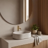 умывальник Rea Nicoletta Beige 50x36 матовый, бежевый, имитация камня (REA-U7346)