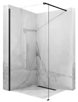 Cabina de ducha Rea Aero 110x195, cristal de seguridad negro mate transparente (REA-K6597)