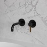 Mezclador de lavabo empotrado Omnires Y negro/dorado (Y1215HBLGL)