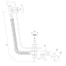 bath siphon with overflow Omnires CGS white (TK104-PLUS-3.35+64-SBP)
