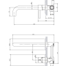 Mezclador de lavabo empotrado Omnires Y cromado (Y1215HLCR)