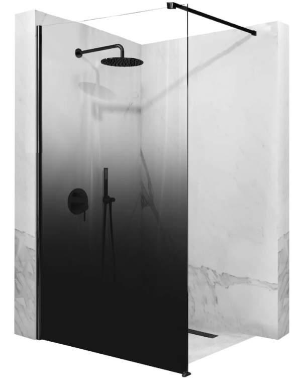 Mampara de ducha Rea Aero Ombre 100x195 cristal de seguridad, negro (REA-K2460)