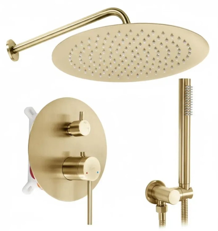 душевая система Rea Foss Clif скрытого монтажа, brushed gold + box (REA-P5647)