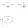 умывальник Omnires Shell M+ 54x34 gloss white (SHELL540UPBP)