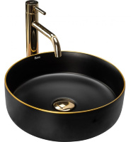 Lavabo Rea Sami 36x36 negro mate/oro (REA-U0595)