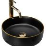 washbasin Rea Sami 36x36 black matt/gold (REA-U0595)