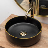 washbasin Rea Sami 36x36 black matt/gold (REA-U0595)