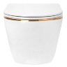 Inodoro Rea Carlo mini borde blanco dorado + asiento duroplast (REA-C1222)