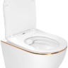 Inodoro Rea Carlo mini borde blanco dorado + asiento duroplast (REA-C1222)