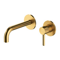 Mezclador de lavabo empotrado Omnires Y en oro cepillado (Y1215HGLB)