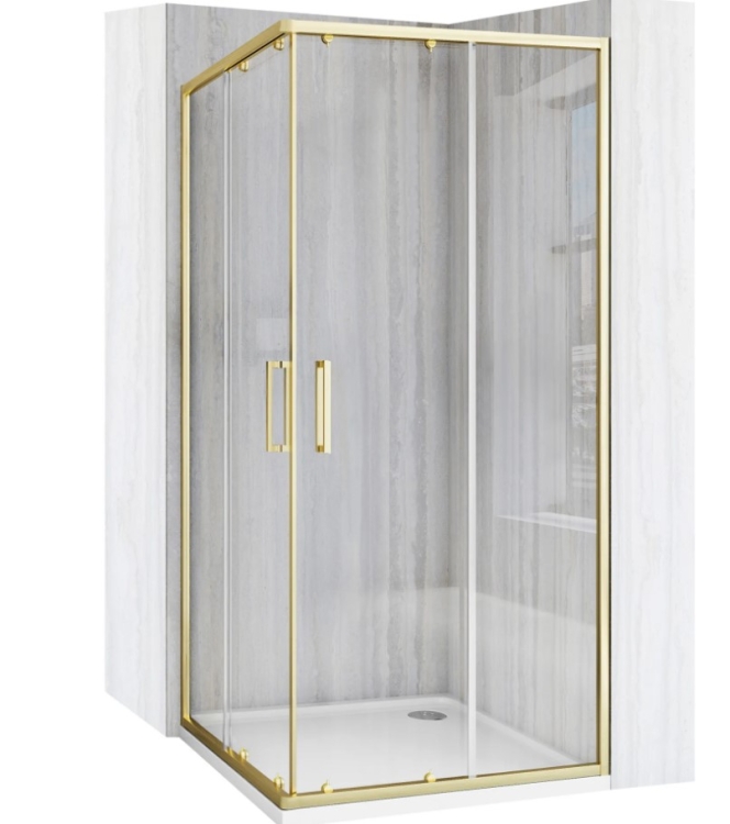 душевая кабина Rea City 80x100 brushed gold, стекло прозрачное (REA-K6445)