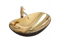 Lavabo Rea Royal 36x60,5 oro mármol negro (REA-U8007)