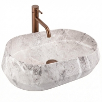 умывальник Rea Zoe Rock 59x38 матовый, имитация камня (REA-U0643)