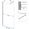 shower partition Rea Aero 90x195 black mat safety glass transparent (REA-K7581)
