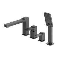 Mezclador de bañera Omnires Slide de 4 orificios en grafito (SL7732GR)