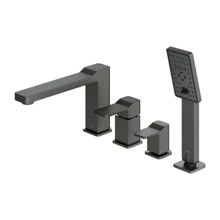 Omnires Slide 4-hole Graphite Bathtub Mixer (SL7732GR)