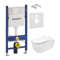 Inodoro Rea Mateo sin borde + asiento slim + instalación Geberit Duofix (REA-C1258+458.126.00.1)