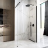 shower partition Rea Aero 100x195 black mat safety glass transparent (REA-K6596)
