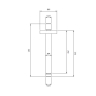 Omnires chrome ceiling shower bracket, 24 cm (RS22CR)
