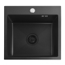 kitchen sink Rea Leo 40x45 with siphon, black (ZLE-06002)