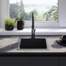 kitchen sink Rea Leo 40x45 with siphon, black (ZLE-06002)