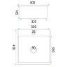 kitchen sink Rea Leo 40x45 with siphon, black (ZLE-06002)