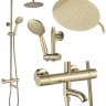 душевая система Rea Lungo Diamond gold, с термостатом (REA-P5960)