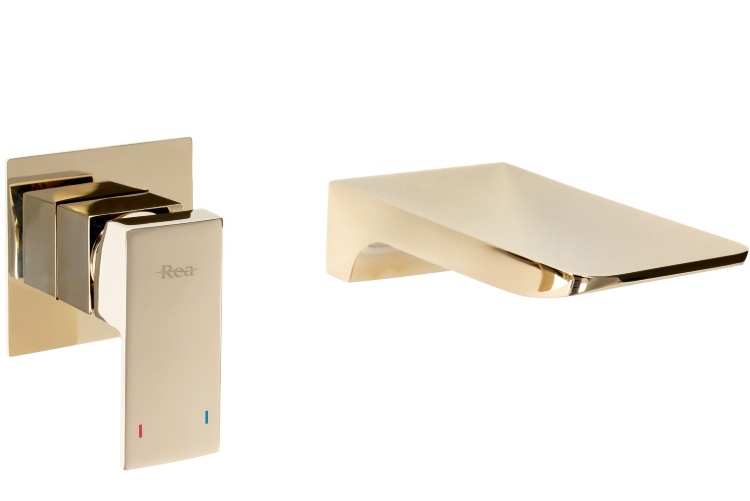 Rea Mason concealed washbasin mixer, gold (REA-B5150)