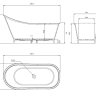 Bañera Omnires Venezia M+ 160x73 blanco mate (VENEZIA159BM)